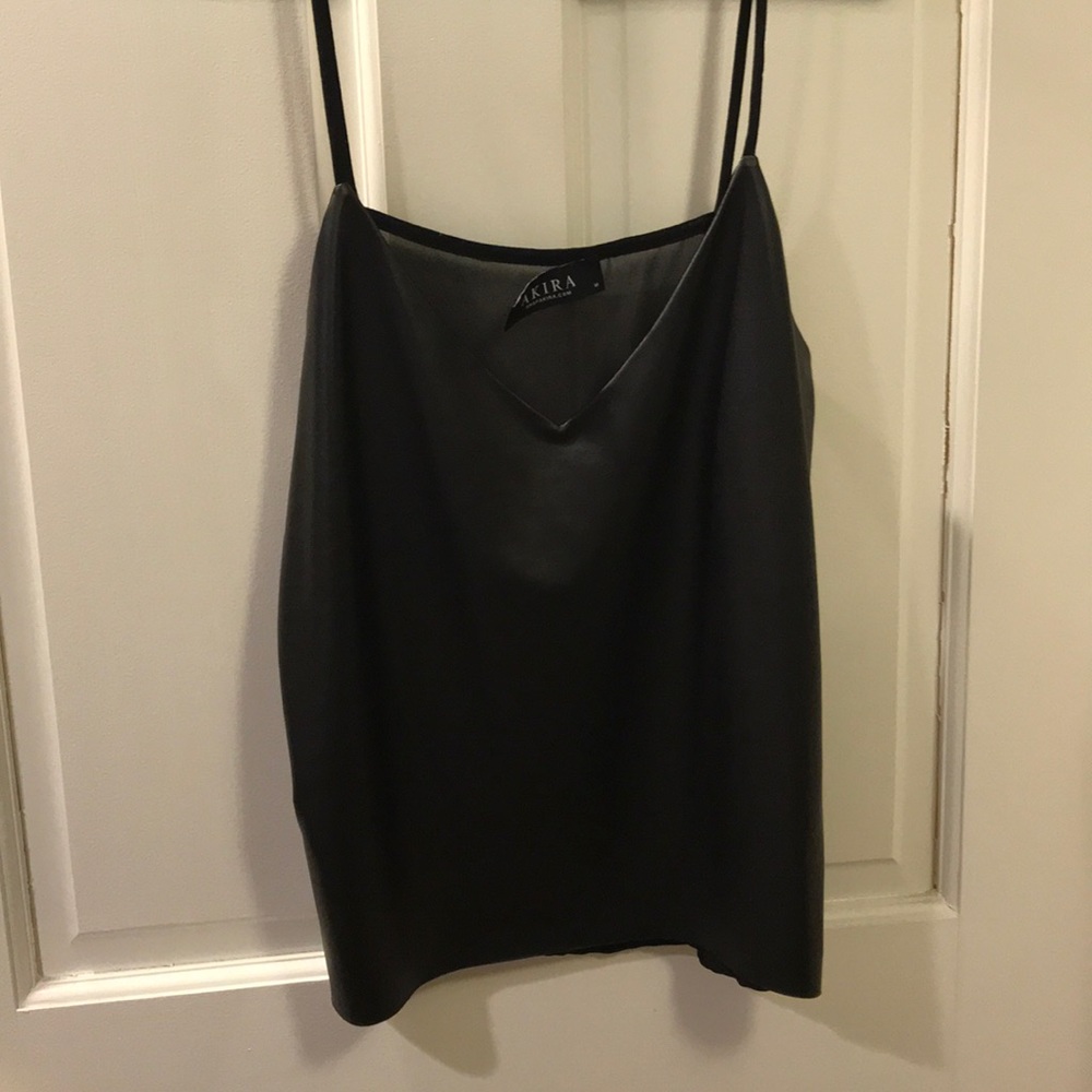 Black Faux Leather Cami